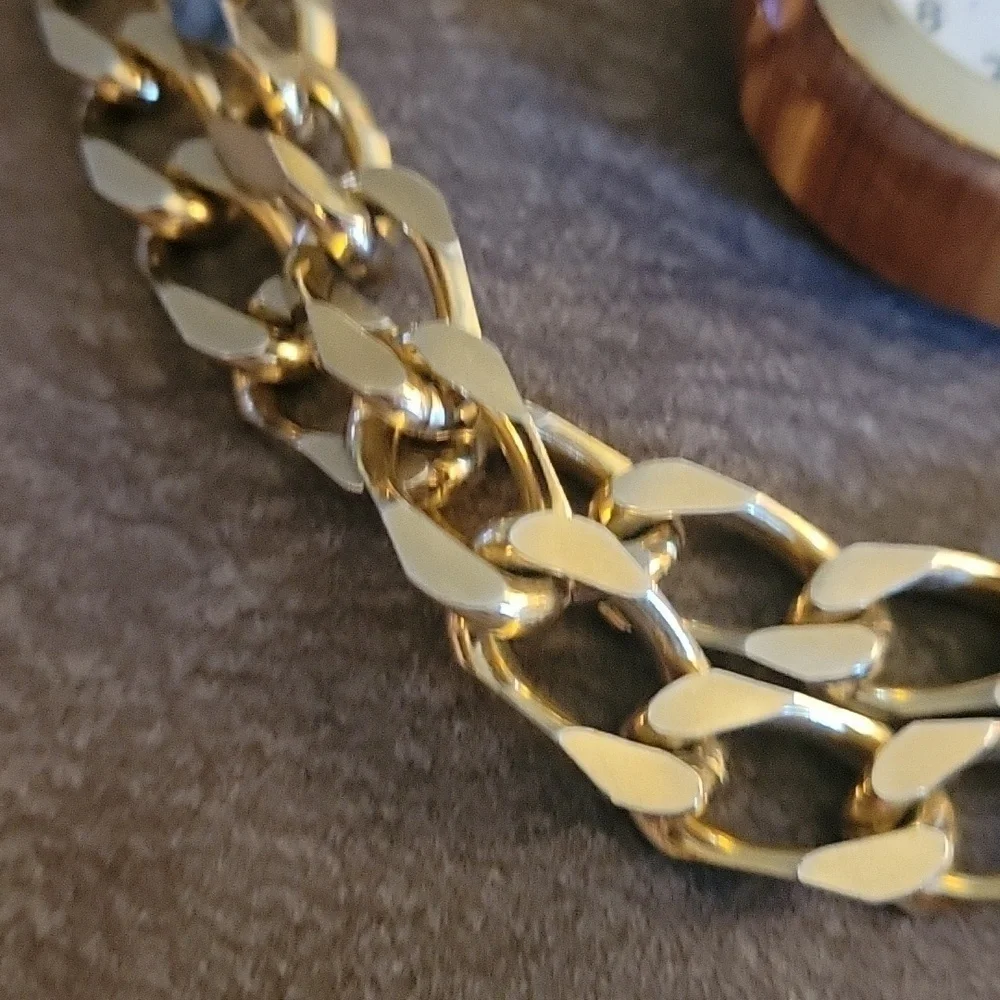 VTG Wood Pocket Watch Heavy Chain Gasparilla Necklace